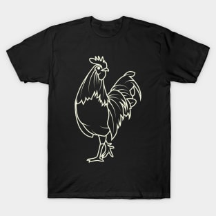 Aesthetic Lineart Rooster T-Shirt